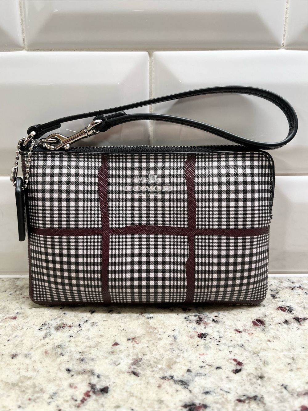Coach Corner Glen Plaid Tartan Wristlet NWOT